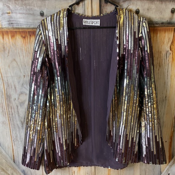 UNIONMADE Jackets & Blazers - Vintage Union Made Sequin Chiffon Lined Blazer Medium Jewel Toned Colorway